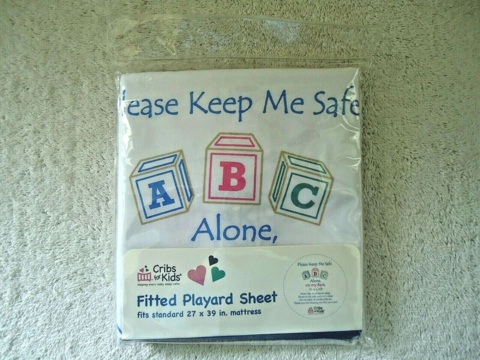 Fitted Playard Sheet 27 X 39 White Cribette Mattress Pack N Play Crib ABC