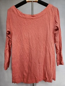 J Crew Pink Painter Tee Shirt Womens Size M Pullover Top Long Sleeve Cotton EUC - Picture 1 of 11