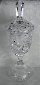 AMERIKANISCHES BLEIGLAS BRILLANTSCHLIFF GROSSES KOMPOTTGLAS MIT FUSS SCHALE & DECKEL ABP - Bild 1 von 4