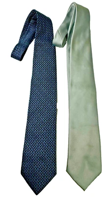 Красивый редкий синий мужской галстук Charvet Place de Vendome и серебряный галстук Lazzerati - Изображение 1 из 4