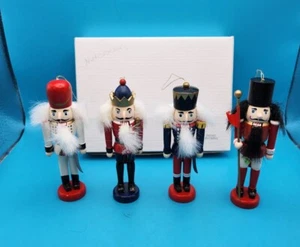 Nutcracker Set Of 4 Ornaments Wooden Soldier Christmas Decoration Holiday 5" - Picture 1 of 7