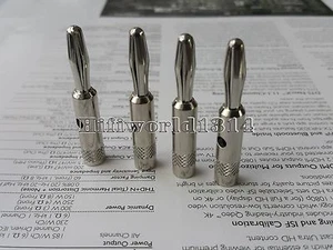 8x Cable de cable de altavoz enchapado en rodio de alta fidelidad Conector banana Enchufe de terminal  - Imagen 1 de 3