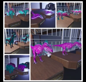Pares de dinosaurios de algodón de azúcar PVE ascendidos Ark Survival - Imagen 1 de 48