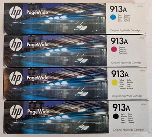 Cartouches d'encre HP 913A F6T77AE F6T78AE F6T79AE L0R95AE pour PageWide 352dw 377dw - Photo 1/2