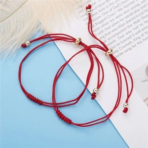 2pcs Red String Gifts Lucky Bracelet Hot 7 Knots Kabbalah Amulet Protection Rope - Picture 1 of 8