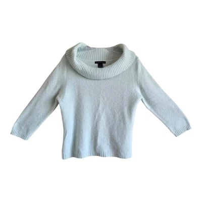 Suéter APOSTROPHE Mujer L Angora Mezcla Conejo Pastel Verde Menta Capucha Cuello 38" Foto 1 de 4