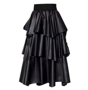 G By Giuliani Black Label Woman's Black Tier Ruffled Flared Skirt. Size 10 - Picture 1 of 7