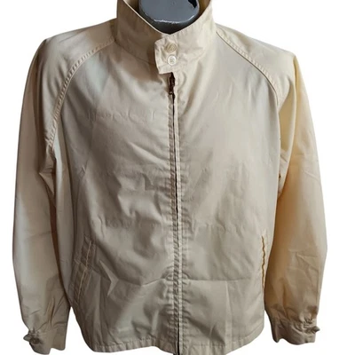 Chaqueta de golf grande para hombre vintage años 70 amarilla con cremallera puños elásticos cuello con botones Foto 1 de 4