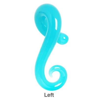 Par de cono de vidrio Aqua con cola espiral Foto 1 de 2