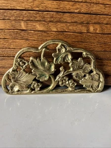 Vintage Messing Metall Untersetzer Harvin Virginia Metalcrafters No 3803 Floral - Bild 1 von 8