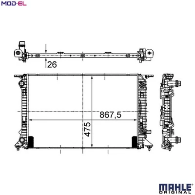 RADIATOR ENGINE COOLING CR 910 000S FOR AUDI Q3/SUV A4/Allroad/S4 Q5 A5/S5 A6 - Image 1 of 4