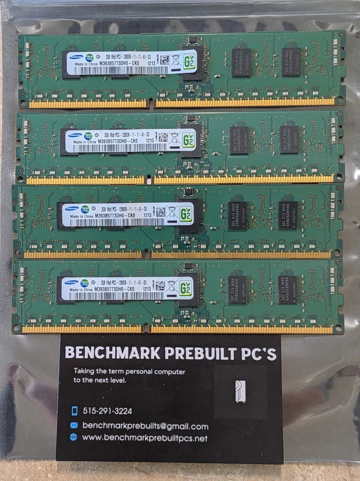 SAMSUNG 4 x 2GB 1Rx8 PC3-12800R-11-11-A1-D3 Ram Memory Stick (8gb set) - Image 1 of 4