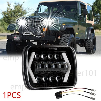 Светодиодная фара для Jeep Wrangler YJ 1986 1987 1988 1989 1990 1992-1995 5x7 дюймов - Изображение 1 из 4