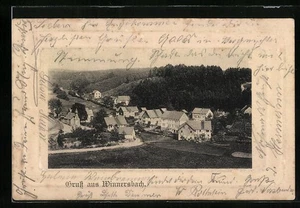 Ansichtskarte Winnersbach, Ortsansicht mit Straße aus der Vogelschau 1904 - Picture 1 of 2