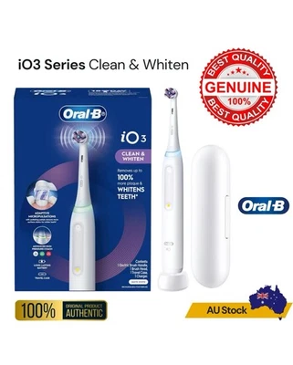 iO3 (Genuine) Oral-B iO Series 3 Power Toothbrush White New - image 1 of 2