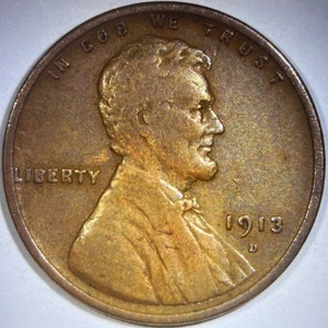 1913-D Lincoln Wheat Cent - Better Date - Bild 1 von 5