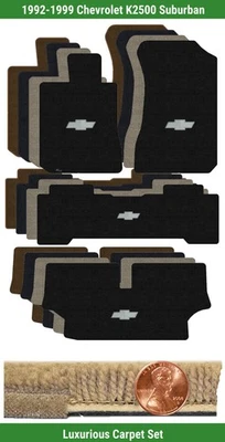 Набор ковриков Custom Luxe для 92-99 Chevy K2500 Suburban с логотипом (4 шт.) #BCY - Изображение 1 из 4