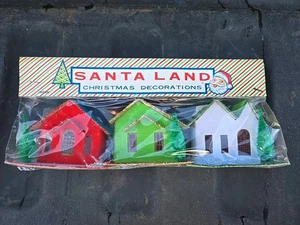 Nuevo de Lote Antiguo Paquete de 3 Edificios de Casa de Navidad Papá Noel Putz Japón #1 - Imagen 1 de 1