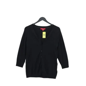 Monsoon Women's Cardigan UK 14 Black Cotton with Elastane, Nylon V-Neck Cardigan - Picture 1 of 5