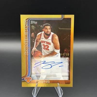 2025-26 Topps Karl Anthony Towns Gold Auto /50 TFRA-KT - Image 1 of 2