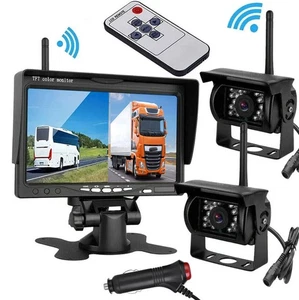 2x Wireless IR Backup Camera 7" Rear View Monitor for Truck Caravan RVs Reverse - Picture 1 of 24