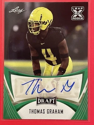 2021 Leaf Draft Thomas Graham Auto Green #BA-TG2 Football - Image 1 of 2