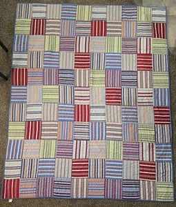 Vintage Pottery Barn Kids Quilt Madras Plaid Patchwork Reversible Twin 2 Shams - Picture 1 of 14