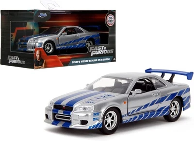 FAST FURIOUS Modello Auto NISSAN SKYLINE GT-R R34 di BRIAN 1:24 Die Cast Jada - Immagine 1 di 4