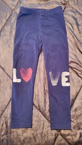 Girl's Navy Blue Love Carter's Leggings - Size 5T - Picture 1 of 3