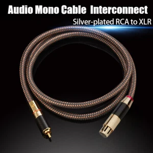 3-Pin XLR Female to RCA Male Unbalanced Mono Cable Gold Plated Plug -Custom Cord - Picture 1 of 25