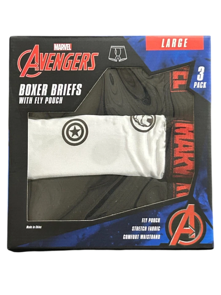 Paquete de 3 calzoncillos boxer cómodos Avengers para hombre - talla grande Foto 1 de 1
