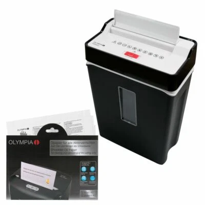 OLYMPIA PS 54CC im Set mit Ölpapier Partikelschnitt Aktenvernichter, Schwarz