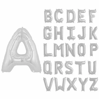 40" Letter Z - Silver Megaloon Foil Mylar Party Balloon, Pack of 1 Betallic New - Image 1 of 2