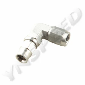 90Degree Stainless Steel JIC PTFE Swivel Hose End Fitting AN3 3AN M10x1.0 Female - Picture 1 of 5