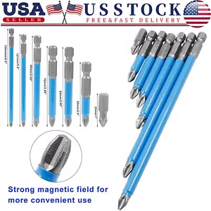 7/14X Magnetic screwdriver bit Bits set PH2 Anti-slip Hex Shank Screw Cross Head - Picture 1 of 10