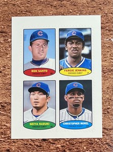 2023 Topps Heritage Baseball Stamps Santo Jenkins Suzuki Morel Chicago Cubs