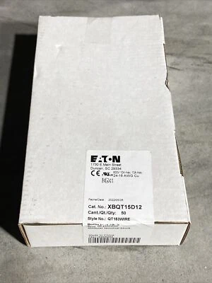 Eaton Multi-Conductor Terminal Blocks XBQT15D12 3-Wire New 24-16 AWG CU 50 Count - Image 1 of 4
