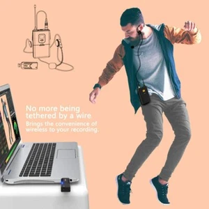 FIFINE K031B Wireless microphone for computer USB Lavalier - Black For PC Or Mac - Picture 1 of 9