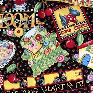 Mary Engelbreit Home Sweet Home Promotion Vintage Fabric 2002 Cranston 44" X 30" - Picture 1 of 14