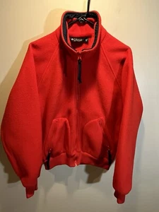 Chaqueta Columbia De Colección Para Hombre Mediana Roja Gruesa Polar Bolsillos con Cremallera Completa EE. UU. - Imagen 1 de 9
