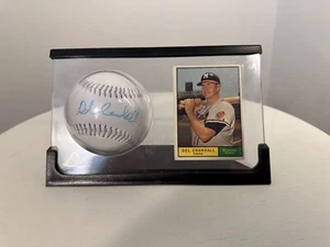 Del Crandall Milwaukee Braves Autographed Baseball Displayed W/1961 Topps Card - Picture 1 of 4