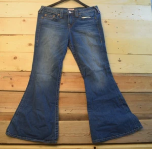 VTG True Religion Carrie Petite Flare Jeans Women’s 32 USA Made Stretch Bootcut - Picture 1 of 7