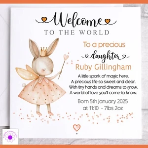 Personalised New Baby Girl, New Baby Boy Card - New Birth Congratulations Card - Picture 1 of 12