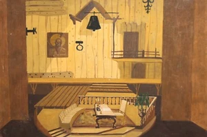 Antiguo diseño de teatro interior sala pintura gouache - Imagen 1 de 12