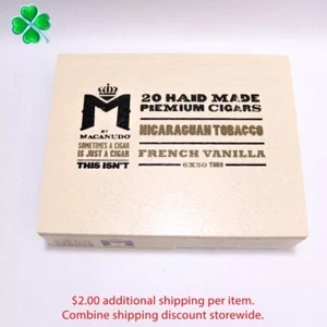 Caja de cigarros de madera vacía de vainilla francesa Macanudo Toro 6 x 50 8,5" x 6,75" x 2" - Imagen 1 de 10