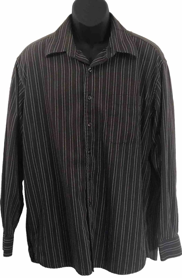 Camisa de vestir para hombre John Ashford L marrón tostado blanco con botones mangas largas Foto 1 de 4