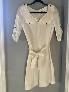 White Linen Banana Republic Dress in Size 4 - Picture 1 of 3