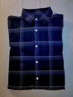 Men Daniel Cremieux Navy Blue & White Plaid Italian Fabric Cotton Shirt S NWOT - Image 1 of 4