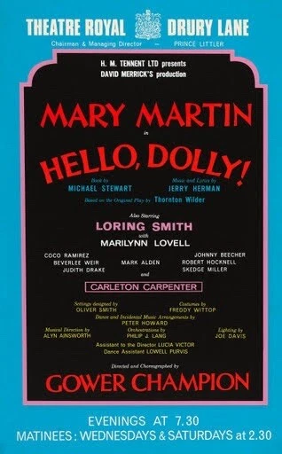 MARY MARTIN HELLO, DOLLY! LONDON Poster Marilyn Lovell 1965 - Image 1 of 1