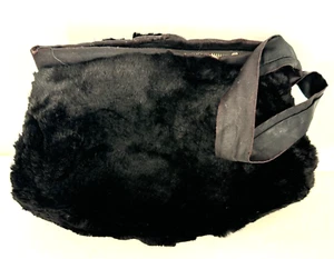 Vintage 50s Sheared Genuine Fur Handbag Clutch Muff Hand Warmer Zip Wristlet - Picture 1 of 14